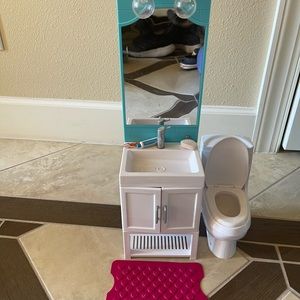 18 inch doll bathroom set